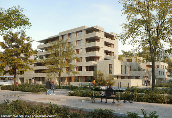 Le lot NE3.2 comprend 51 logements collectifs, intermédiaires et deux maisons individuelles. © Jean & Aline Harari architectes