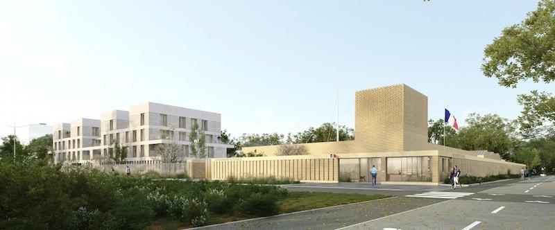 Future gendarmerie du campus de Saclay. © Palast/Nicolas Lombardi architecture