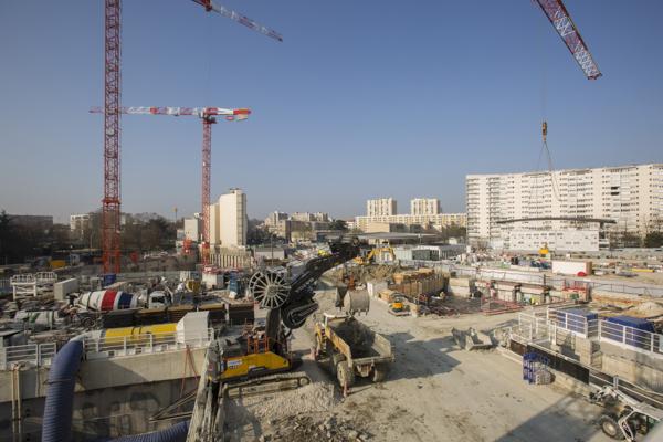 Chantier de la gare de Bagneux.