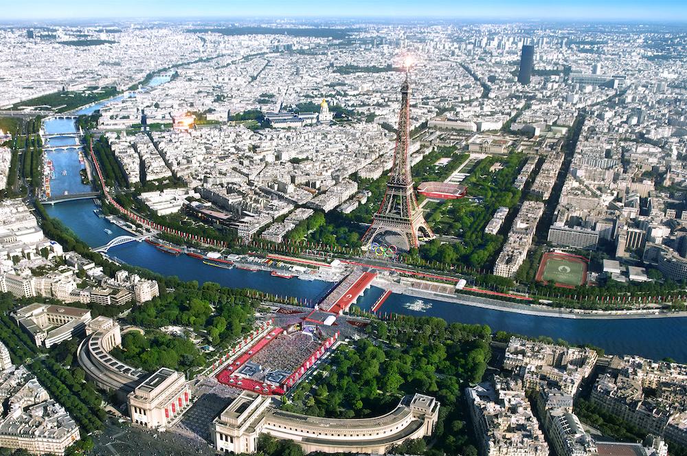 Le Champs de mars durant les JOP de Paris 2024.