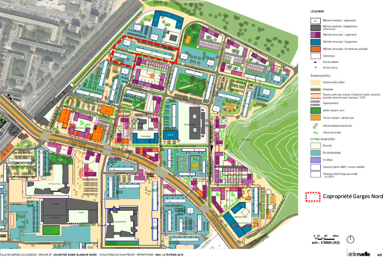 Plan masse du projet de la Dame Blanche Nord