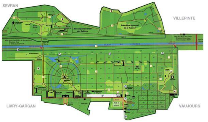 Plan du parc de la Poudrerie.