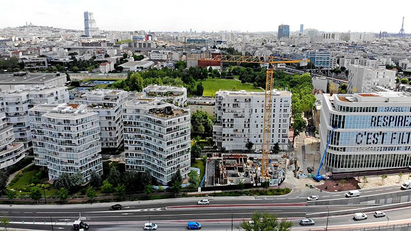 Travaux dans l'ecoquartier du Bac d'Asnières à Clichy-la-Garenne. © Citallios