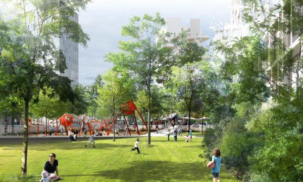 Le parc de 1,5 ha sera la « colonne vertébrale » du nouveau quartier. © TER