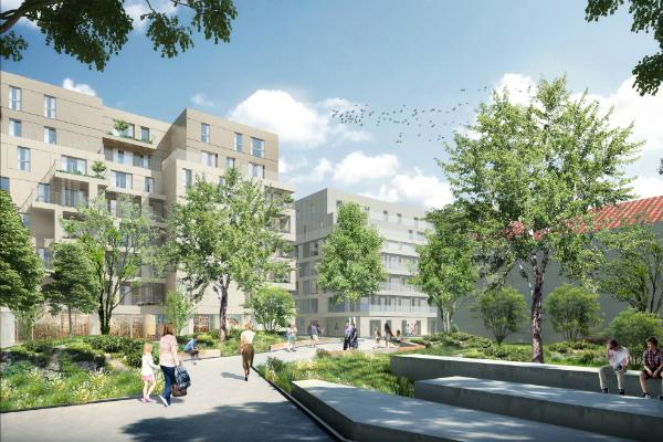 Programme de logements sur l’ilot Boisseau, Clichy-la-Garenne. © Altarea Cogedim