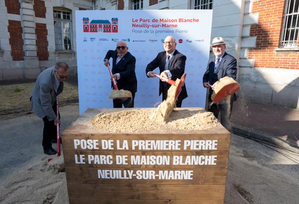 Première pierre de l'opération Parc de Maison Blanche, à Neuilly-sur-Marne ©JGP