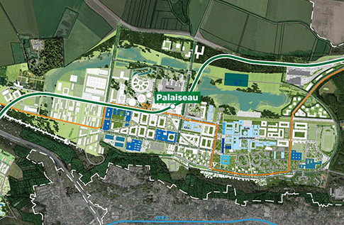 Vue du quartier de l'Ecole plytechnique. © EPA Paris-Saclay