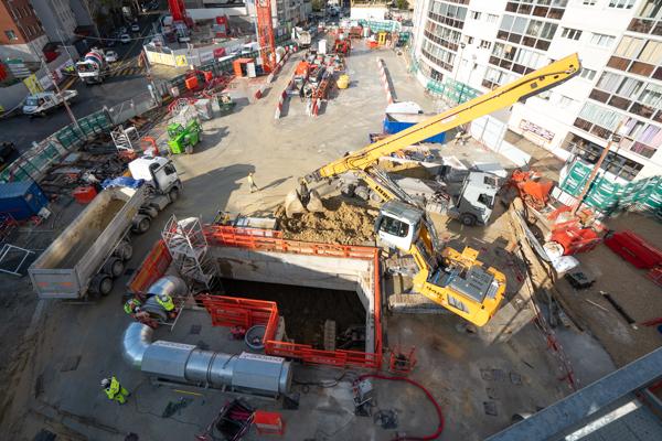 Chantier de la gare Fort d'Issy-Vanves-Clamart. © JGP